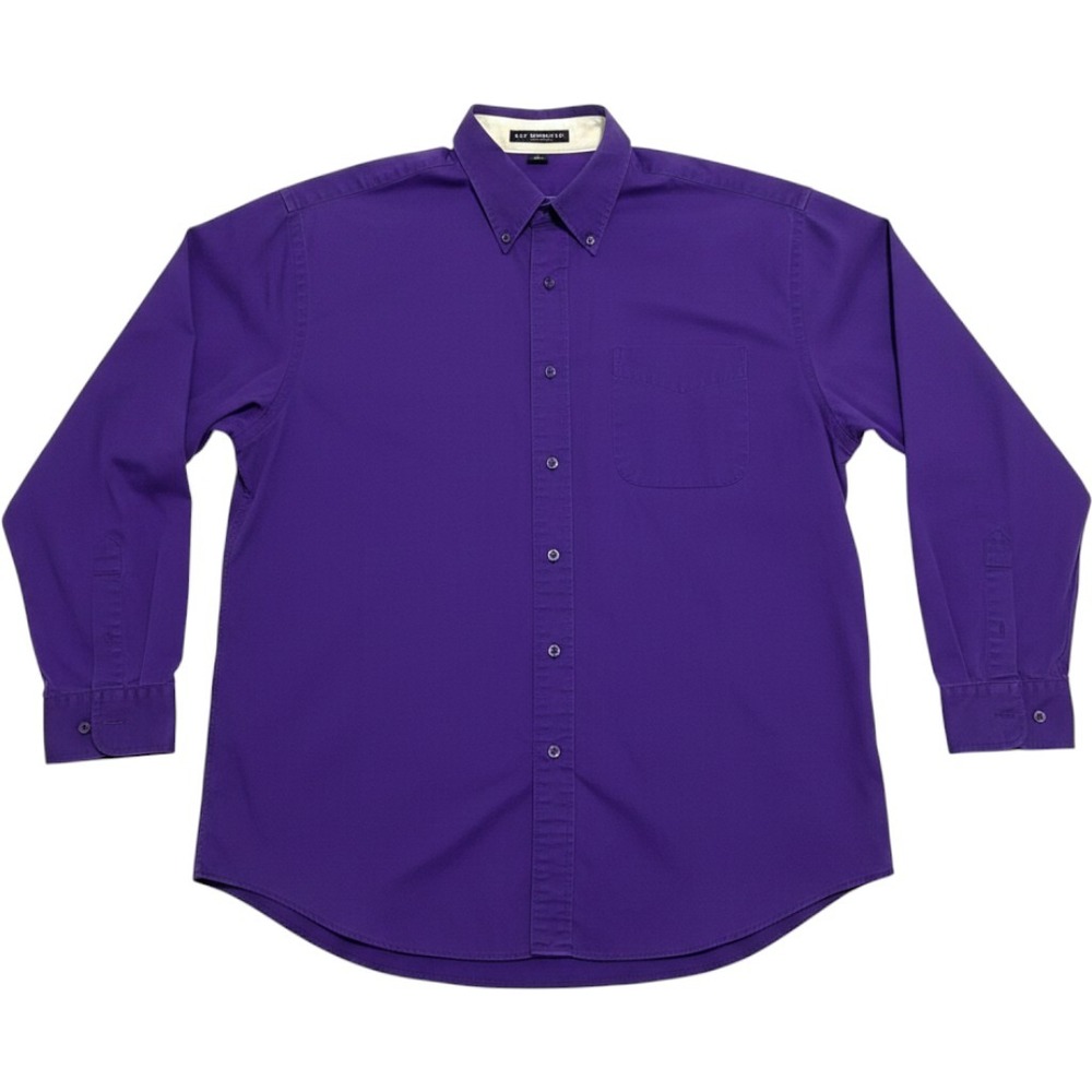Port Authority Button Down Shirt Mens XL Purple Excellent Long Sleeve Twill